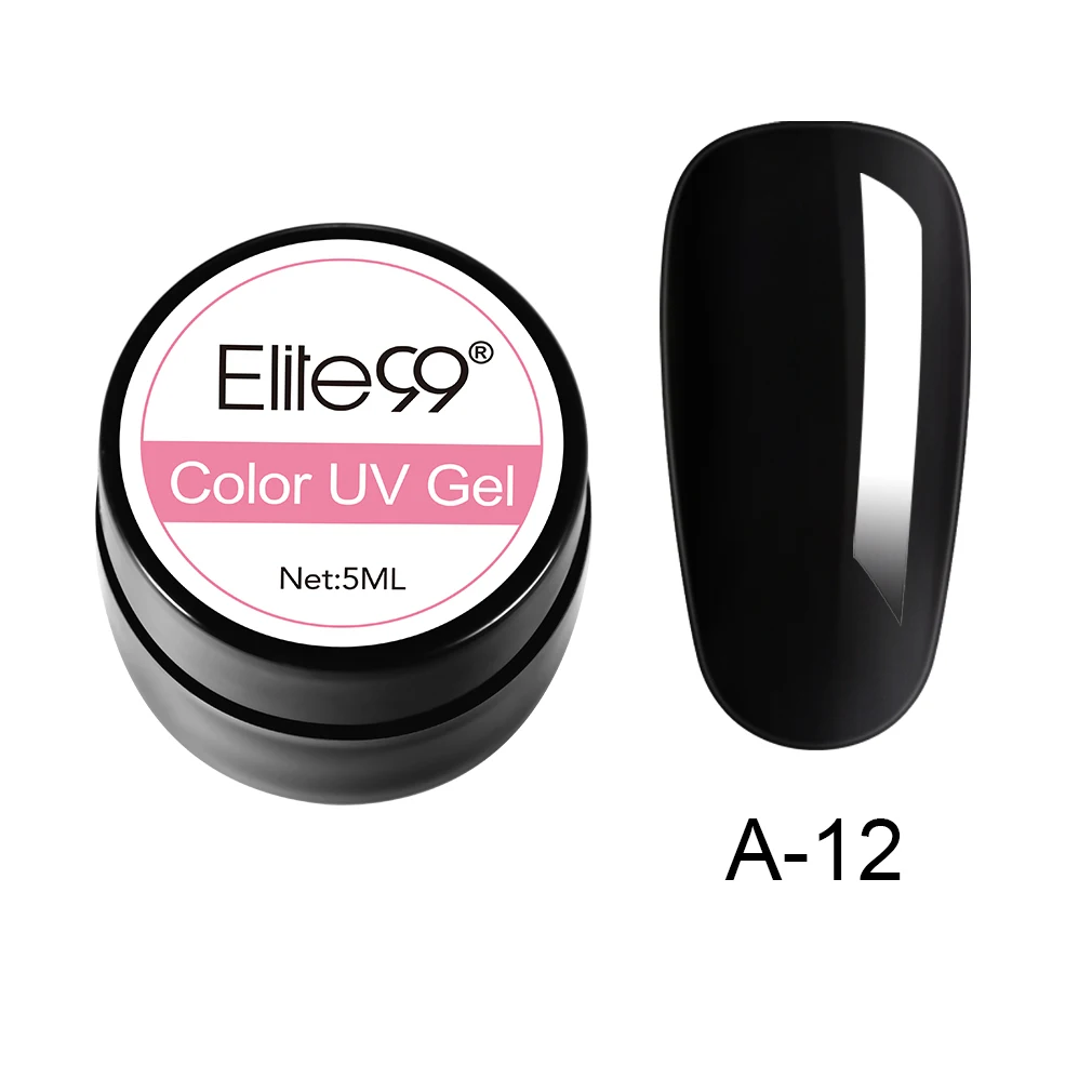 Elite99 5 мл чистый цвет УФ гель для ногтей маникюр Полупостоянный УФ покрытые лаком ногти замочить от DIY живопись гель лак для ногтей - Цвет: A12