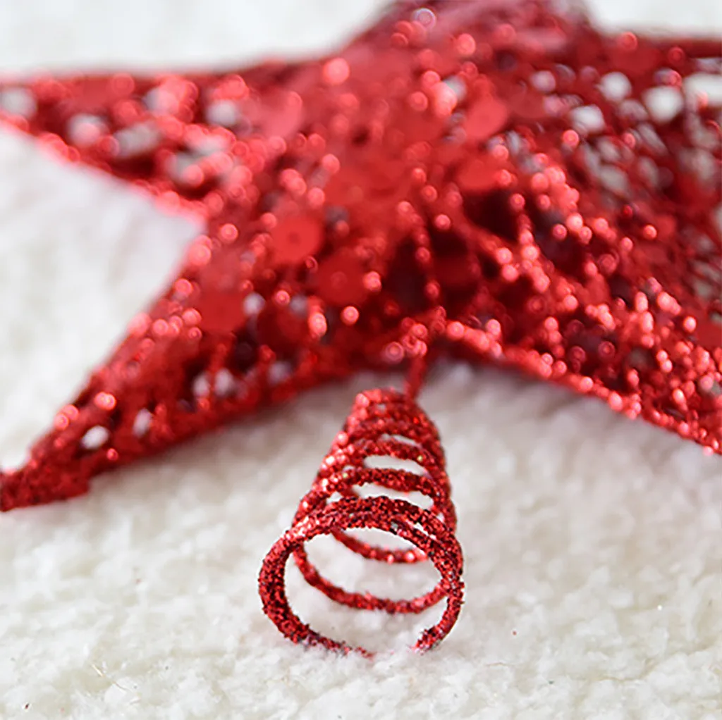 Рождественская Елка Топ блестки звезды повесить Рождественский Декор, орнамент Treetop M1118
