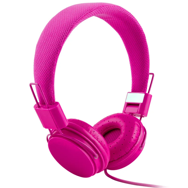 Стереонаушники Handsfree Headfone Casque складные аудио наушники розовые с микрофоном для