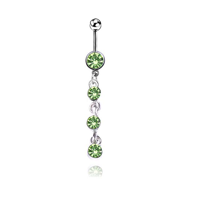 Sexy Navel Piercing Belly Ring Belly Button Rings Barbell Bar Zircon Dangling Ombligo Party Round for Woman Body Jewelry 14g
