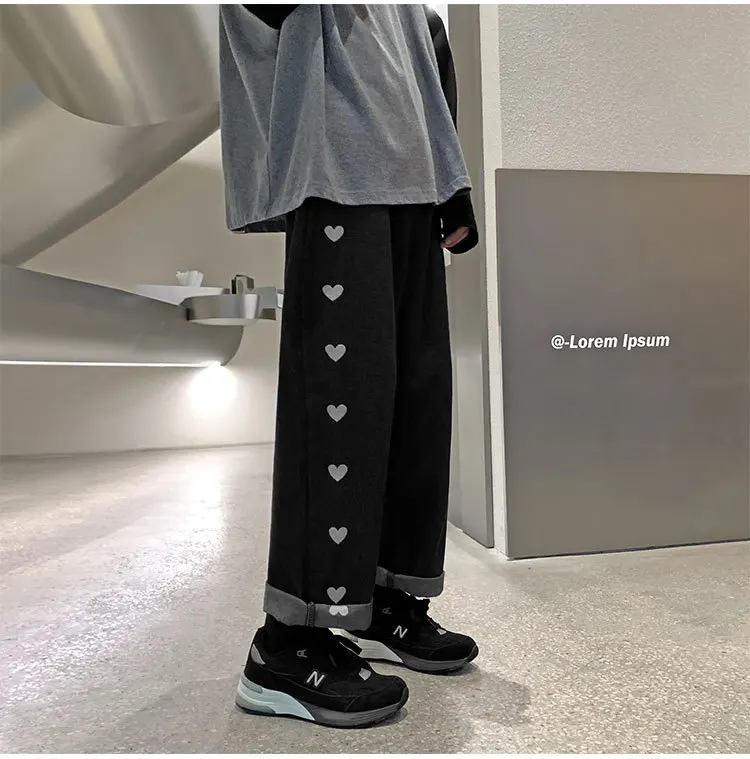 ICCLEK 2021 New Jeans Men's Jeans Loose Trousers  Men Jeans Pants  Jeans for Men  Mens Jeans  Kpop Clothes  Streetwear Men