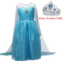 Рождественское платье Эльзы для девочек; праздничное платье Золушки, Белоснежки, принцессы Анны; Летние Детские платья для костюмированной вечеринки; одежда для маленьких девочек