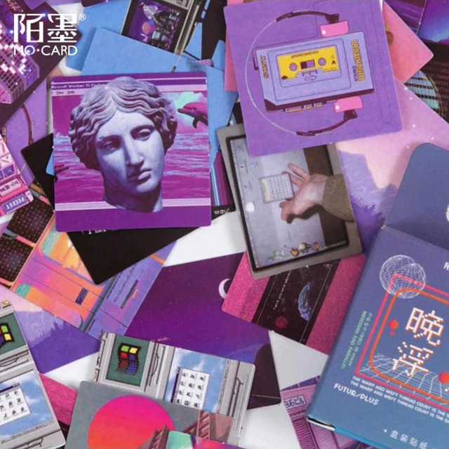 Pink Purple Love Material Sticky Diary Stickers Aesthetic Scrapbook Sticker for Notebooks Stationery Supplies Packing 46PCS 46PCS