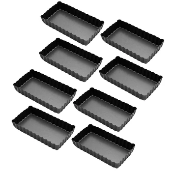 

8 Pack Mini Tart Pan with Removable Bottom,4.5 Inch Square, Cake Baking Tray Nonstick Quiche Pan, Quiche Pan