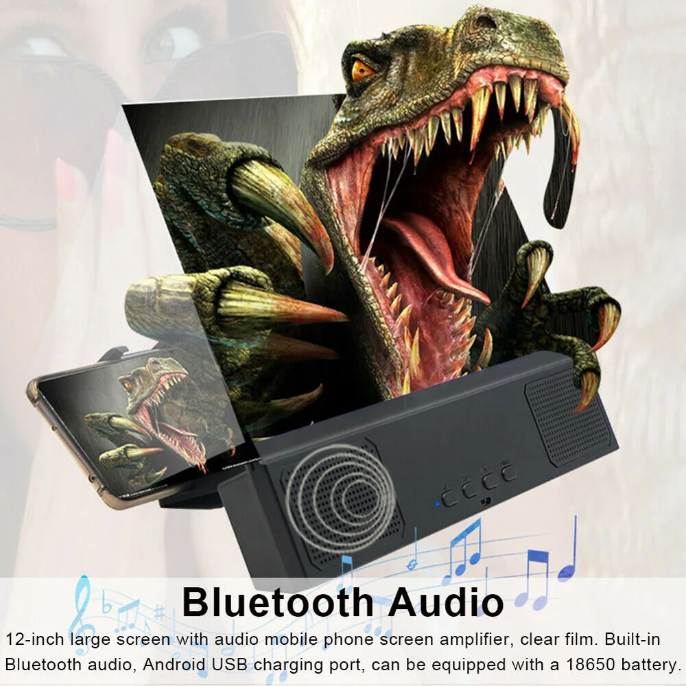 

3D Mobile Phone Screen Magnifier Bluetooth Stereo Speaker HD Video Amplifier Screen Magnifier With Bluetooth Speake
