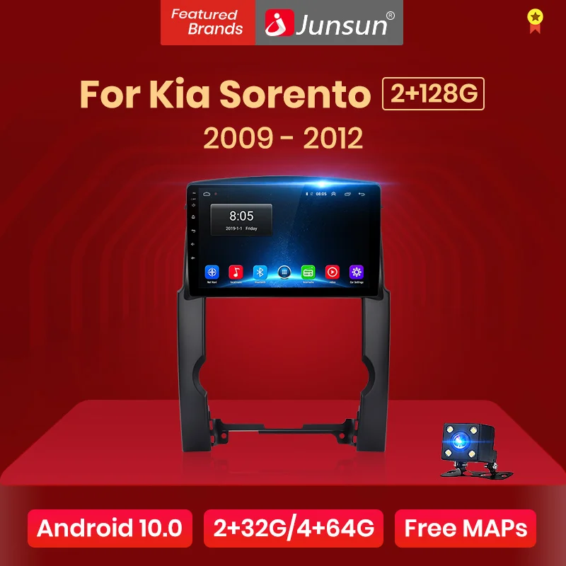 Junsun V1 Android 10 0 2G + 32G DSP автомобильный Радио мультимедийный видео плеер для Kia Sorento 2009