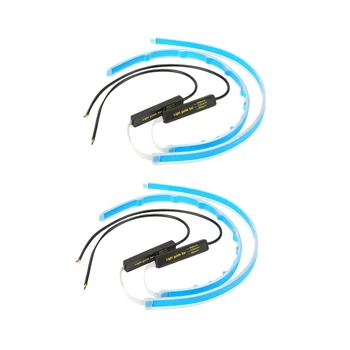 

4 Pcs New Ultra-Thin Power Drl for Gm Leader Drl Daytime Running Lights Mobile Running Headlights Led Lights with Brake Turn Sig