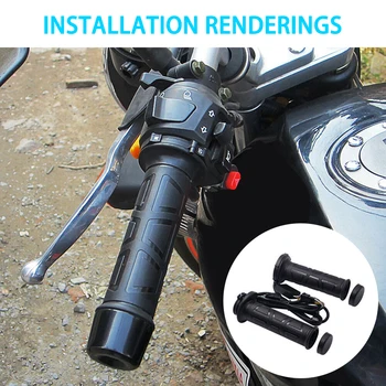

AUTO Black Motos Motorcycle handlebar Electric Hot Heated Grips Handle Handlebar Multi-speed Adjustable Heating Grips Hot Sale