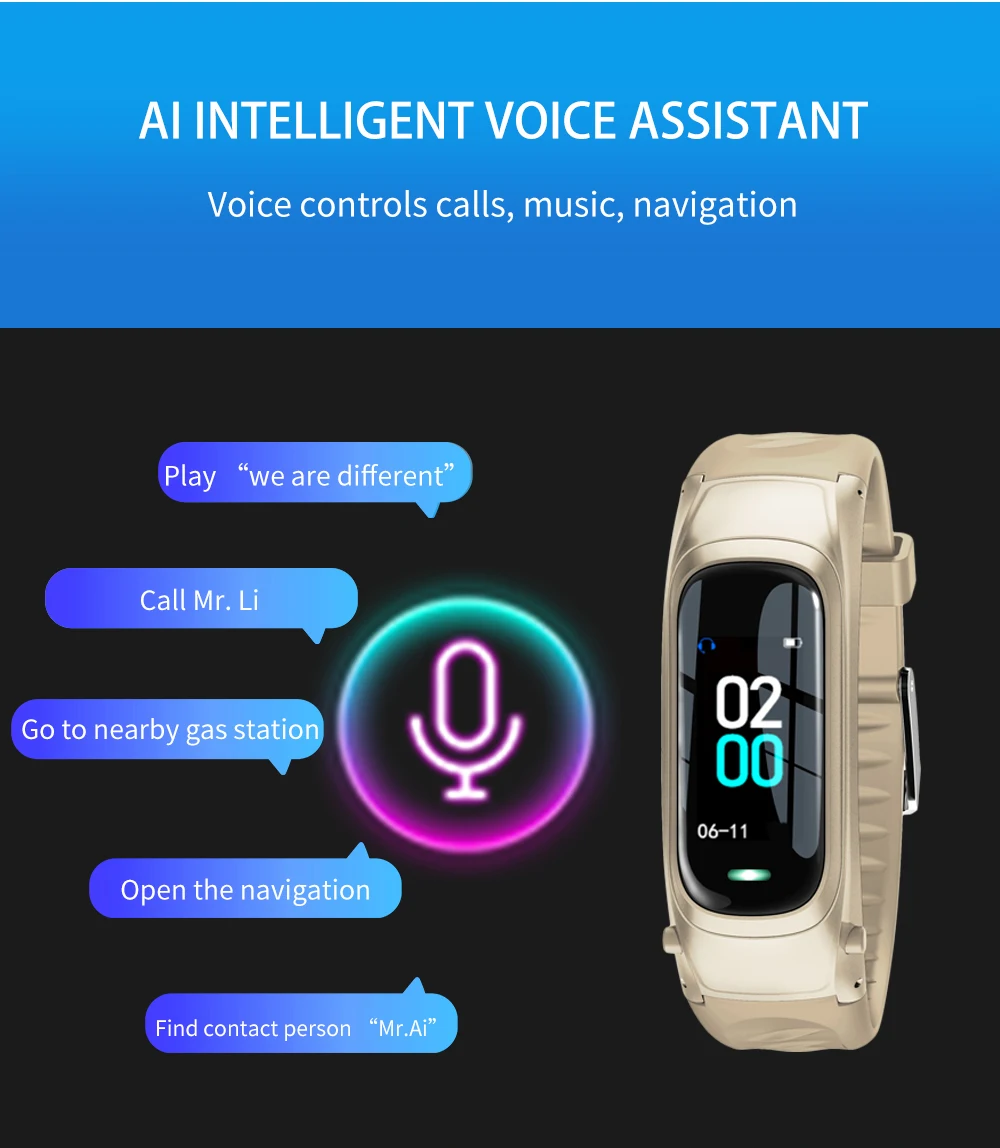 

B9 Wristband Bluetooth Earphone Smart Bracelet Heart Rate Monitoring Fitness Tracker Headset Smart Band Talk For IOS Android