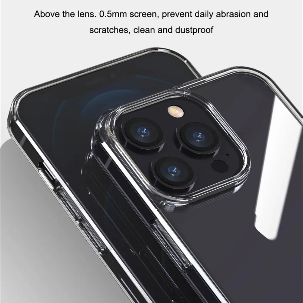 Luxury HD Tempered Glass Clear Case with Transparent Soft Frame and Hard Back Cover