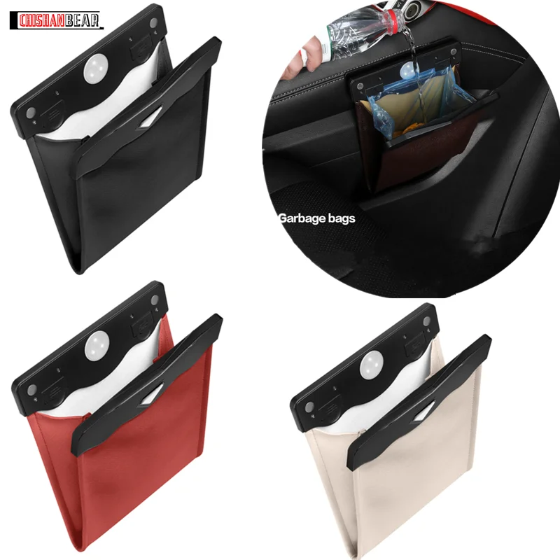 Car Trash Can Car Storage Bag Car Trash Bag Can Foldable Storage Car Co-Pilot Trash Bag Car Storage And Finishing Supplies Trash Can Front-Row Hanging