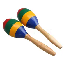 Yibuy 2 шт Цвет Деревянный Orff песочный молоток maraca перкуссионные Музыкальные инструменты
