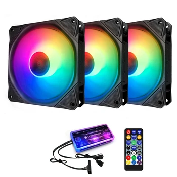 

COOLMOON F-GY Computer Case PC Cooling Fan RGB Adjust 120mm Quiet + IR Remote New Computer Cooler RGB CPU Case Fan Three in One