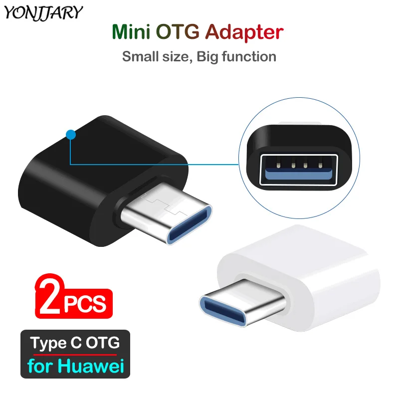 2 шт. Type C USB OTG адаптер для Huawei P9 P20 P30 P40 Pro Lite Nova 3 4 5 5i 6 7i Y9S USB-C коннектор конвертер