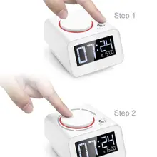 Homtime настольные часы для спальни с двумя портами USB зарядного устройства для рядом с цифровыми портативными часами с регулируемой яркостью повтора