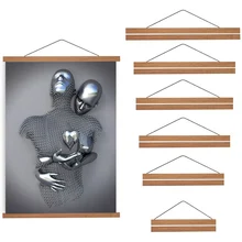 

Magnetic DIY Wood Poster Frame Teak Pine Photo Hangers Hanging Kit for Pictures Canvas Prints Artwork Room Interior Home Decor