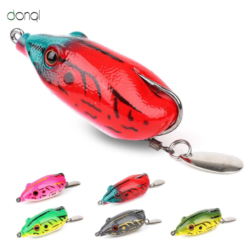 

DONQL 1Pcs Ray Frog Sequins Fishing Lures 5.9cm 13g Artificial Soft Bait TopWater Spoon Trolls Frog Soft Lures Fishing Tackle