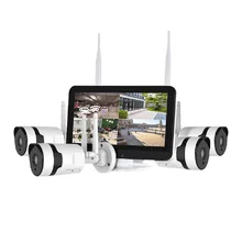 Video surveillance home video wireless monitoring set camera 4 channel NVR 12.5 inch display monitoring 1080P surveillance set