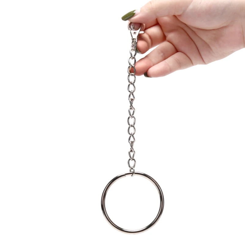 QrhYK 20cm Long Metal Wallet Chain Belt Rock Key Pendant Hipster Pant Jean Keychains Big Ring Punk Key Chains 1PC