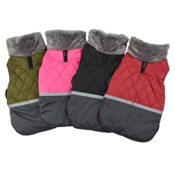 

Winter Pet Clothes For Dogs Coat Thick Padded Dog Clothing for Small Large Dog Fur Collar Warm Coat Reflective Jacket #