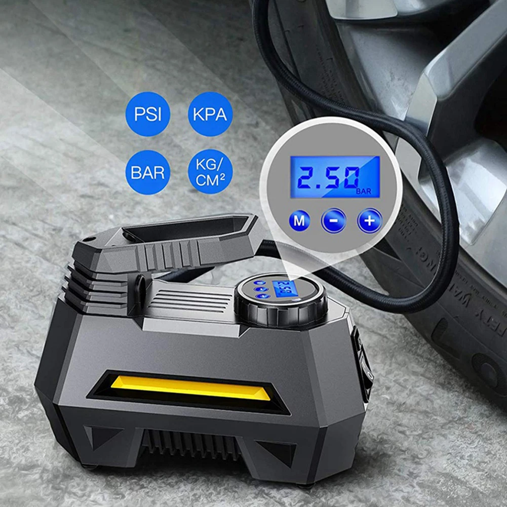 Портативный воздушный компрессор шин насос для автомобильных покрышек с цифровым манометром(150 Psi 12V Dc), яркий аварийный фонарик