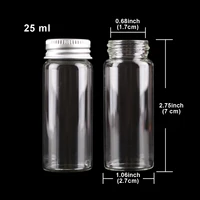 5pcs 25ml 27*70mm Clear Glass Bottles with Aluminum Caps Glass Jars Potion bottles Glass Vials Spice Jars for Art Craft 2