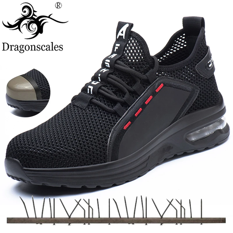Men's Sneakers Steel Toe Cap Safety Shoes Work Shoes Indestructible boots black 