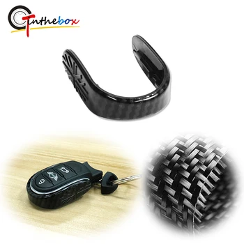 Carbon Fiber Car Styling Alloy Key Case Cover Key Chain Union Jack For Mini Cooper S JCW F54 F55 F56 F57 F60 Clubman Countryman 1