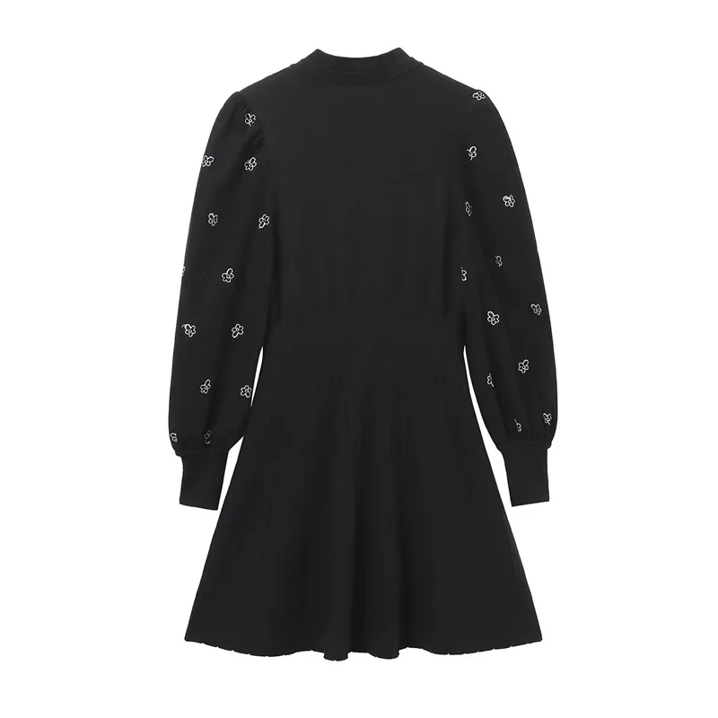 Dresses Women Spring/Autumn Fashion New Elegant Splicing Solid Color Long Sleeve Dress Bow-knot Black Woman Dress