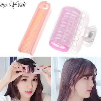 

2pc/set Professional Hairdressing Tool Portable Straight Hair Comb+Air Bangs Hair Roller DIY Curler Fluffy Clamps Rollers Fluffy