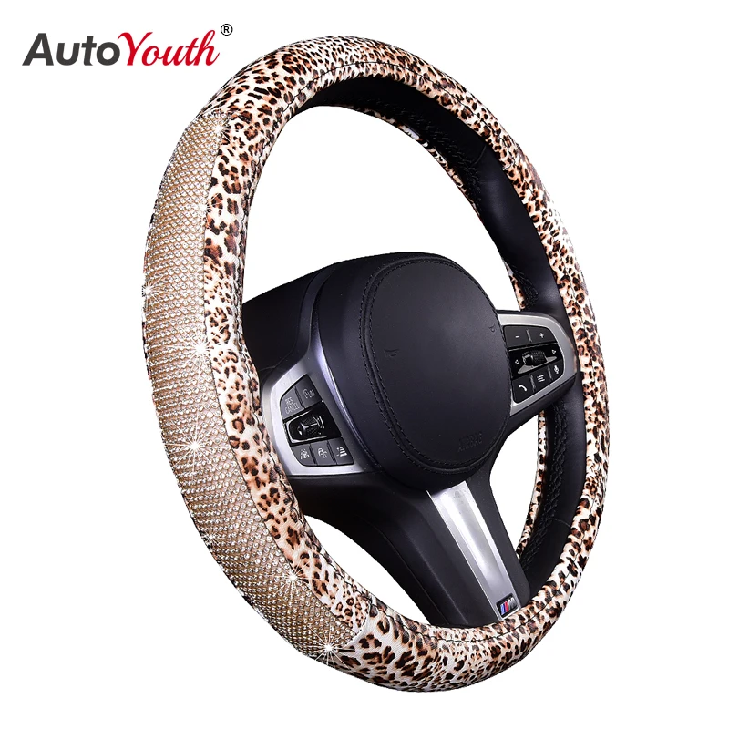 Bling Steering Wheel Cover, Rhinestone Steering Wheel Cover with Crystal Diamond for Women, Sparkling Car Wheel Protector