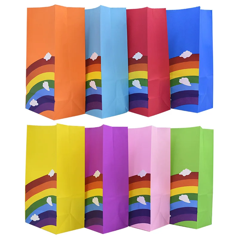 8pcs multi 13x8x23,5 см бумажные пакеты для подарков, пакетики для упаковки конфет, праздничные вечерние пакеты для печенья, подарочная коробка - Цвет: 8pcs multi