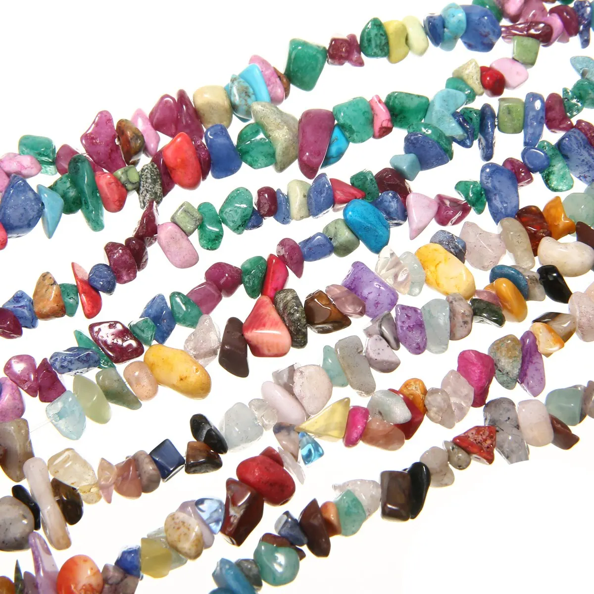 Colorful Irregular Tumbled Stones Gravel Gemstone Rock Jewelry Beads DIY Jewellery Bracelet Necklace Home Decoration 84cm Long