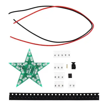 

DIY Pentagram LED Flash Light Electronic Practice Kit With Battery Case