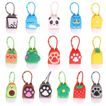 

20Pcs Oval Shape Empty Bottle with Cartoon Silicone Holder Refillable Containers D5BF
