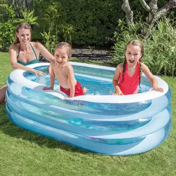 

Thick Children Bathing Tub Baby Home Use Paddling Pool Inflatable Square Swimming Pool Kids Inflatable Pool Summer Water Toys