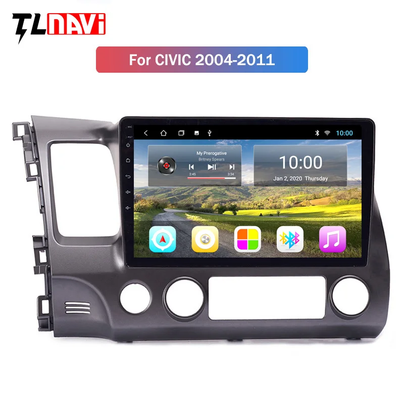 2G RAM Android 10 автомобильный аудиоплеер 1 дюймов для Honda civic 2004-2011 GPS навигация с Playstore