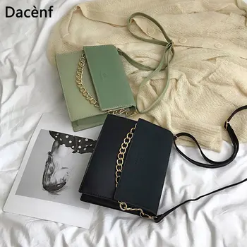 

European Retro Fashion Ladies Square bag 2020 New Quality Matte PU Leather Women's Handbag Chain Tote Shoulder Messenger Bags