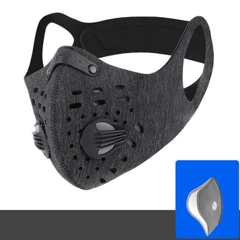 

WEST BIKING Sports Cycling Face Mask With 1 Filter Anti-Pollution Filter PM 2.5 Activated Carbon Breathing Valve Running Mask
