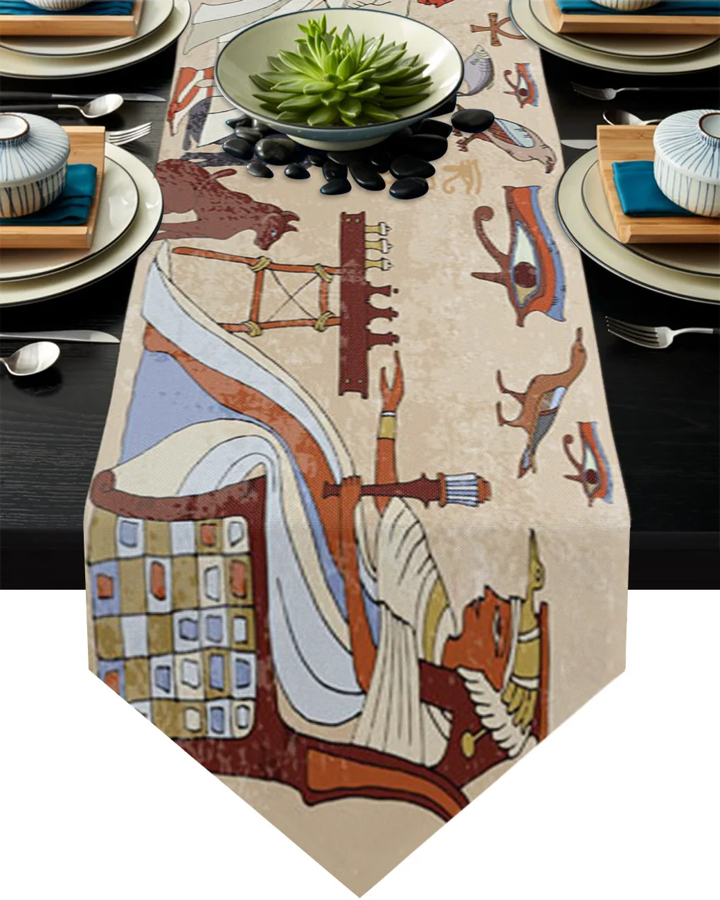 Table Runners Modern Hieroglyphic Carvings Ancient Egyptian Temple Runner Wedding Decor Christmas Dinner Decoration | Дом и сад