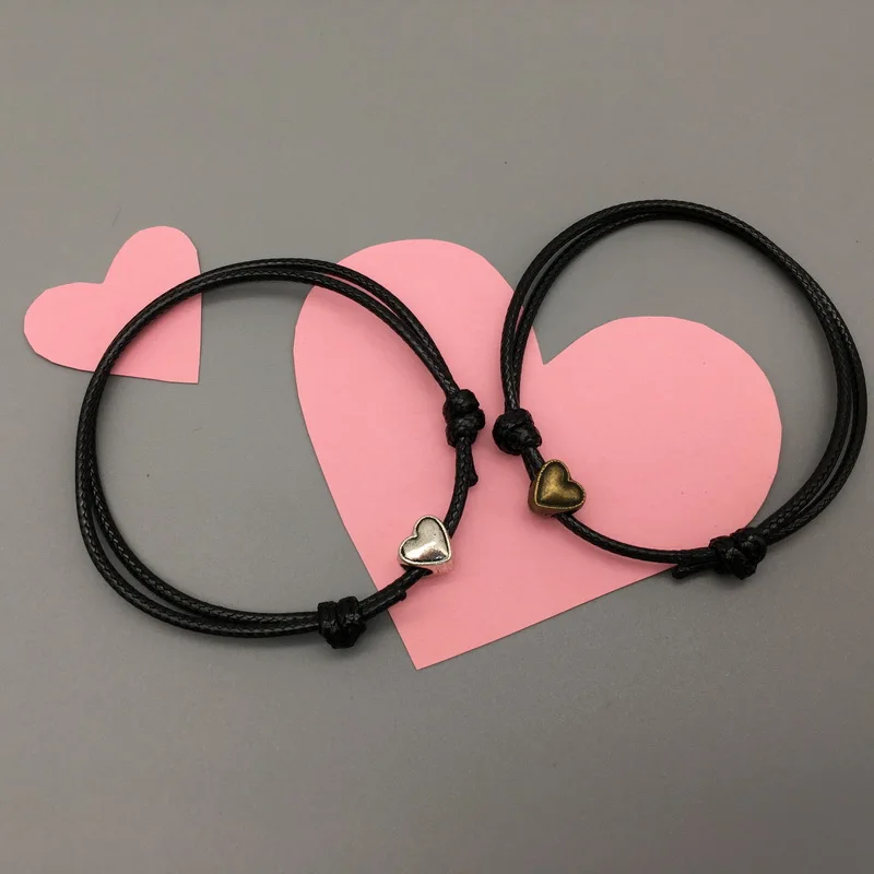 2 шт./компл. женский браслет из черной белой кофейной красной веревки пара