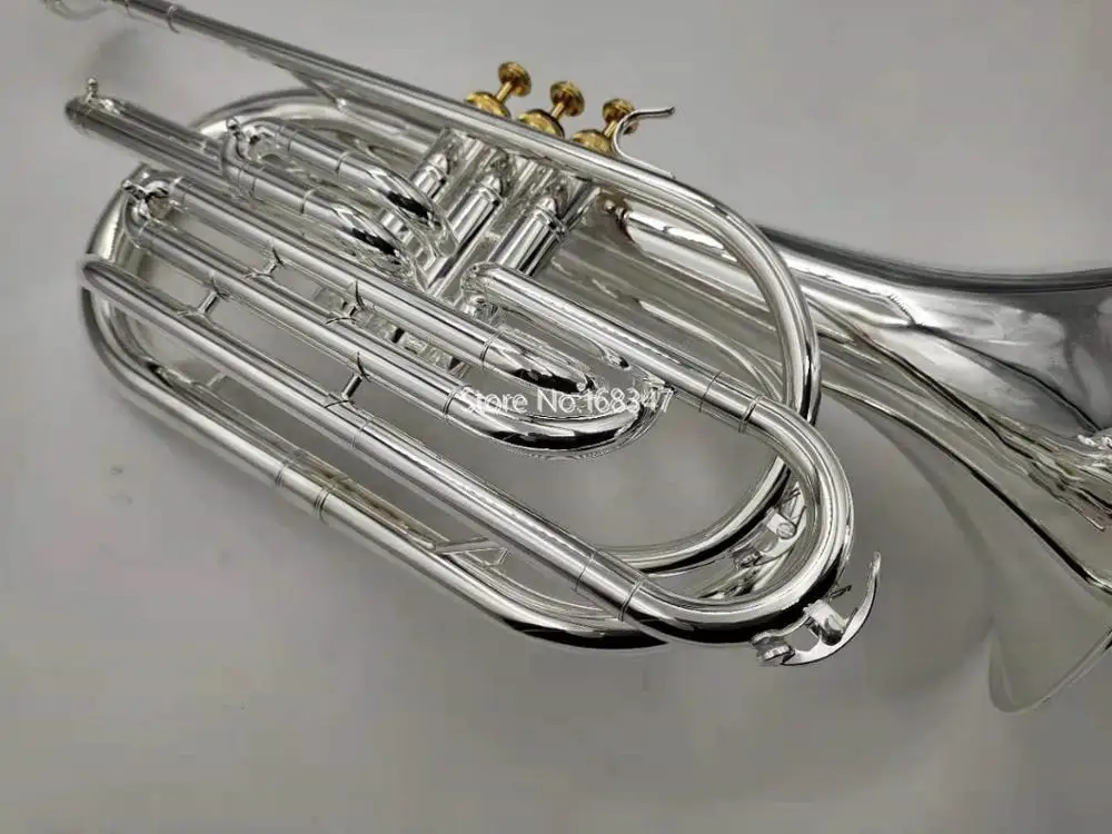 High Quality MARGEWATE Marching Baritone Bb Tune Sliver Plated Professional Musical Instrument With Case