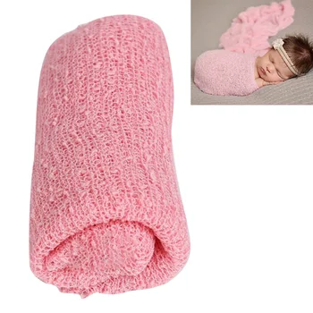 

Stretch Knit Soft Baby Products Comfortable Newborn Picture Photography Props Wrap Cotton Blend Multipurpose Blanket Costume