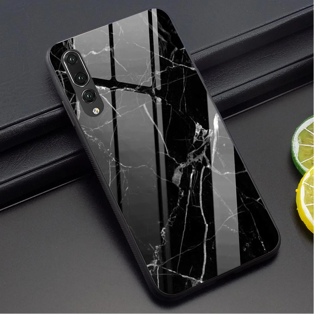 

Marble Stone Tempered Glass Phone Cover for Huawei P Smart 2018 Case Mate 20 Lite Honor 9 10 Lite 7A P10 P20 P30 PRO P Smart