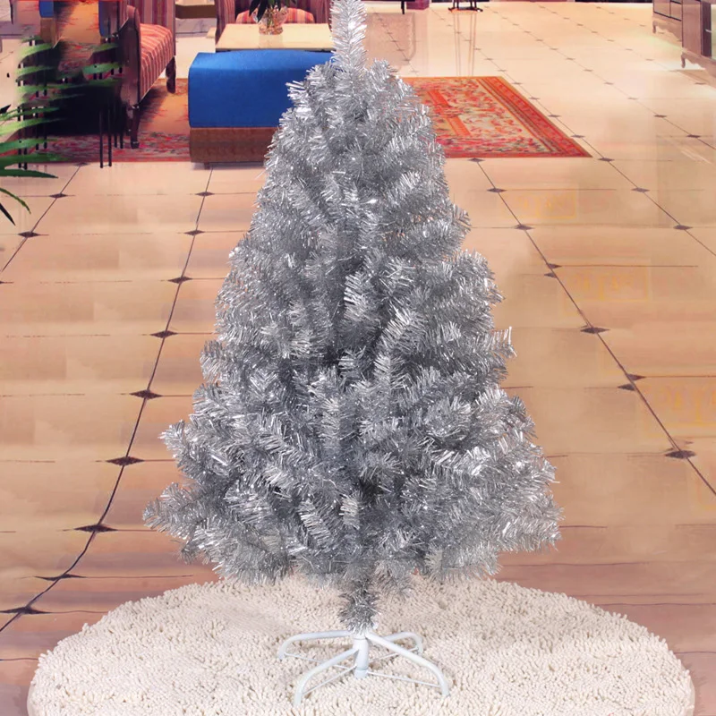 Шифрование ПВХ серебряная Рождественская елка праздничный Декор искусственная Рождественская елка украшения ручной сборки Рождественское украшение