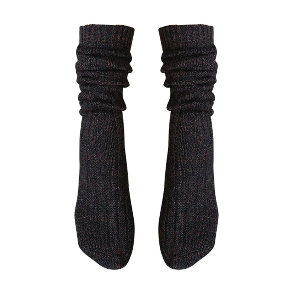 SAGACE/носки без пятки средней длины женские хлопковые зимние теплые модные однотонные длинные носки повседневные Мягкие вязаные шерстяные гетры носки для девочек