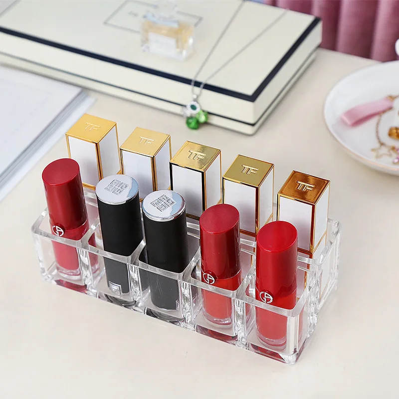 

Acrylic Multiple Grid transparent Makeup Organizer Storage Box lipstick Nail Drill polish organizer Cosmetic Jewelry Box Holder