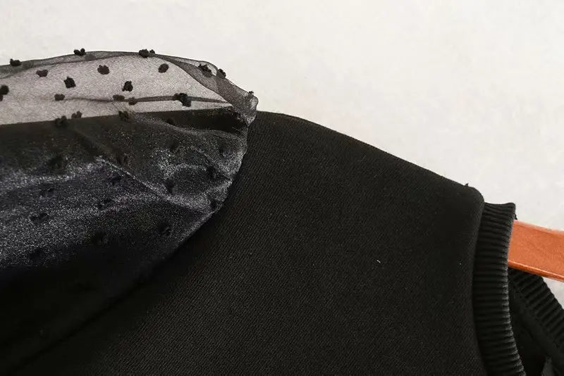 Женские Лоскутные Повседневные шикарные свитшоты из органзы с длинным рукавом, Женские базовые флисовые толстовки с буквенным принтом, топы для отдыха H123