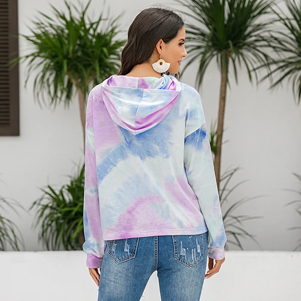 Hot Style Hoodies Women Tie-Dye Women Hoodies Pullover Print Color-Changing Harajuku Hoodie Long Sleeve Loose Type Women Hoodies