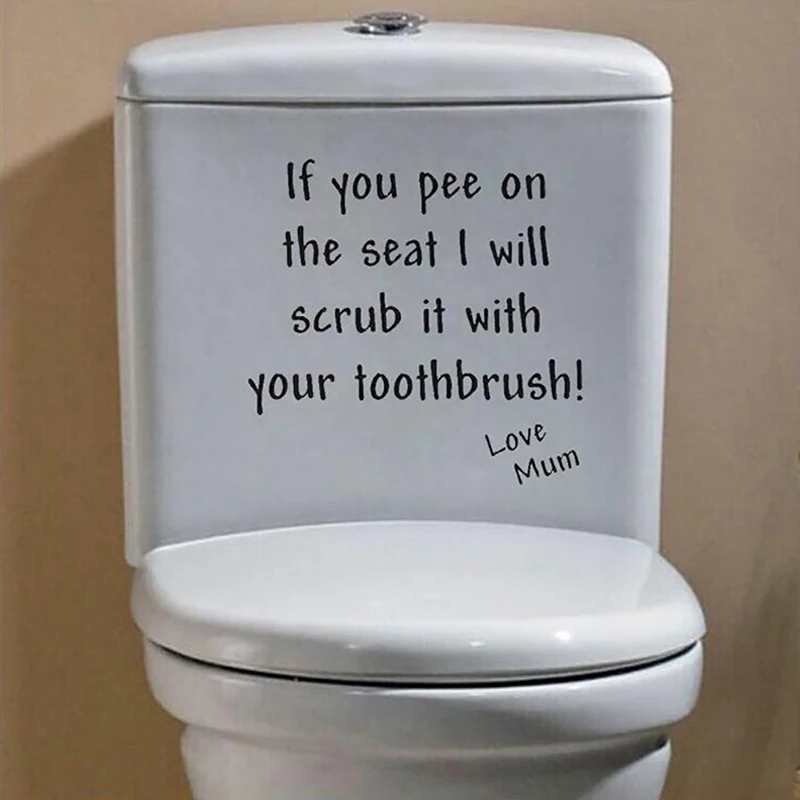 2020 IF YOU PEE ON THE SEAT Funny Toilet lid wall stickers Removable Unique Decals Decoration Creative Washing Room Decorations